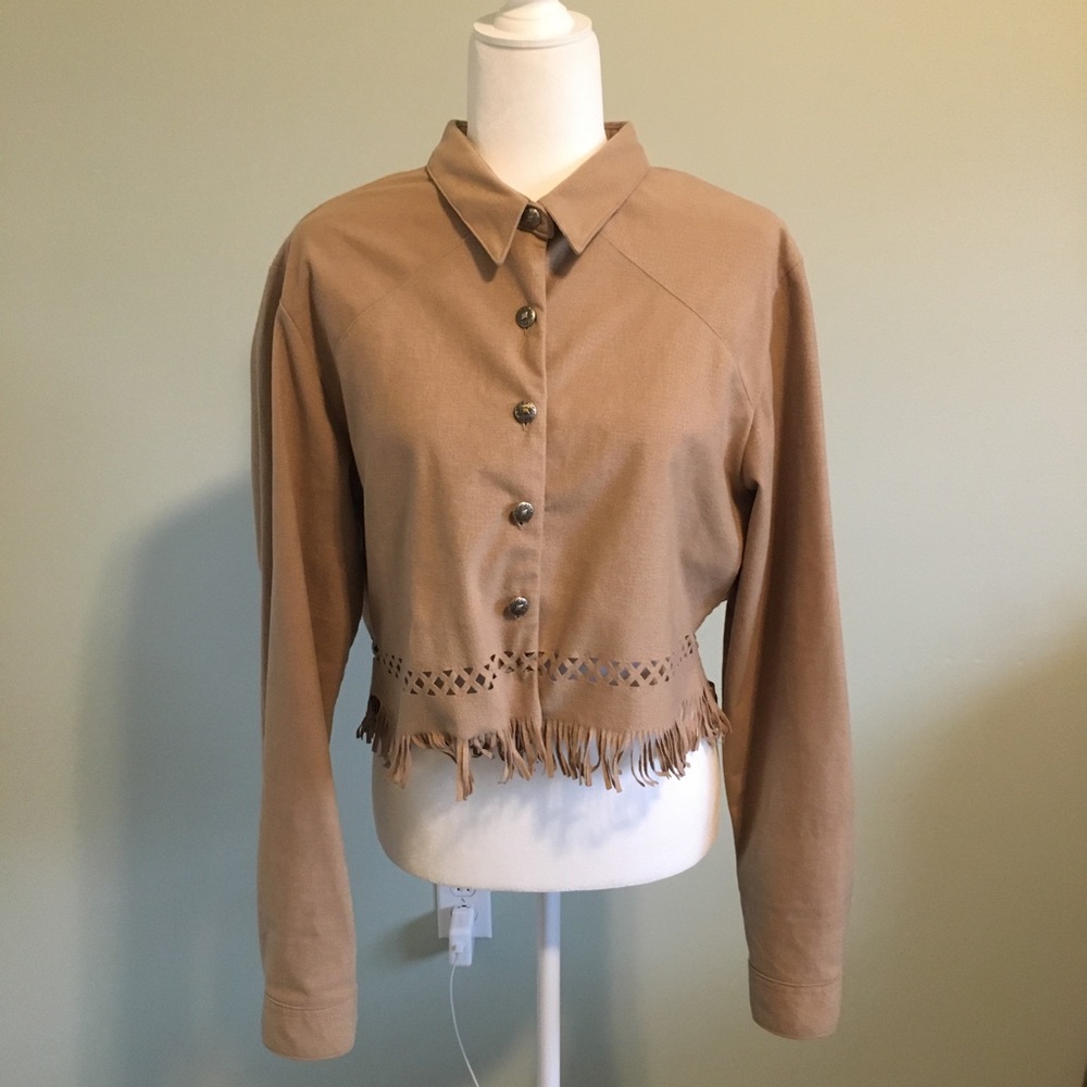 Panhandle Slim Western Fringe Jacket Tan XL